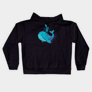 Oh Whale! (turquoise) Kids Hoodie